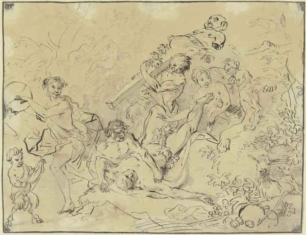 Bacchanal av Christian Wilhelm Ernst Dietrich