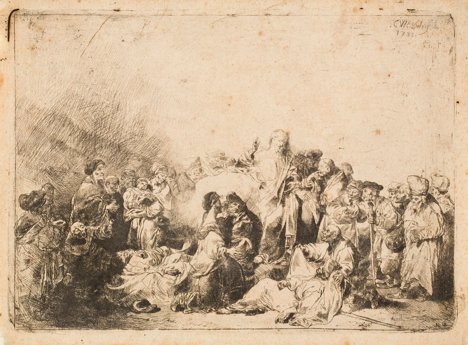 Christ Healing the Sick av Christian Wilhelm Ernst Dietrich