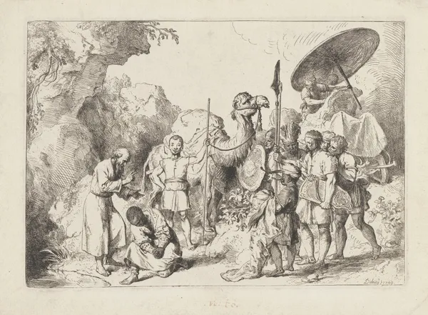 The baptism of an Ethiopian queen’s courtier av Christian Wilhelm Ernst Dietrich
