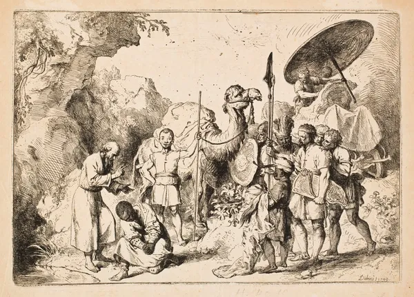 The Baptism of the Chamberlain of Queen Candace of Ethiopia av Christian Wilhelm Ernst Dietrich