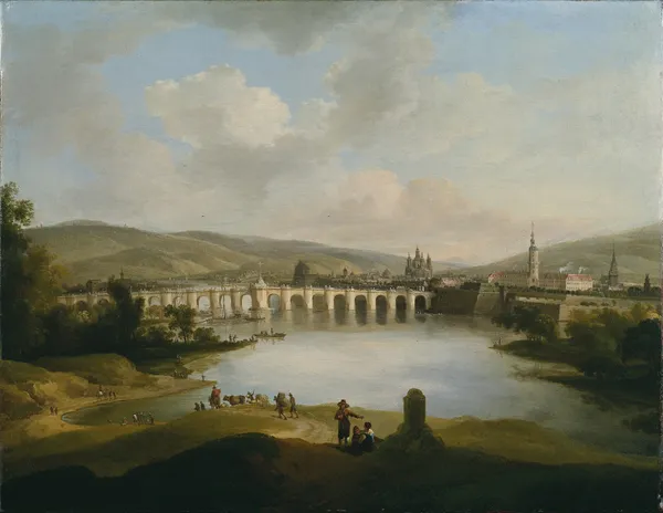 View of a Town av Christian Wilhelm Ernst Dietrich
