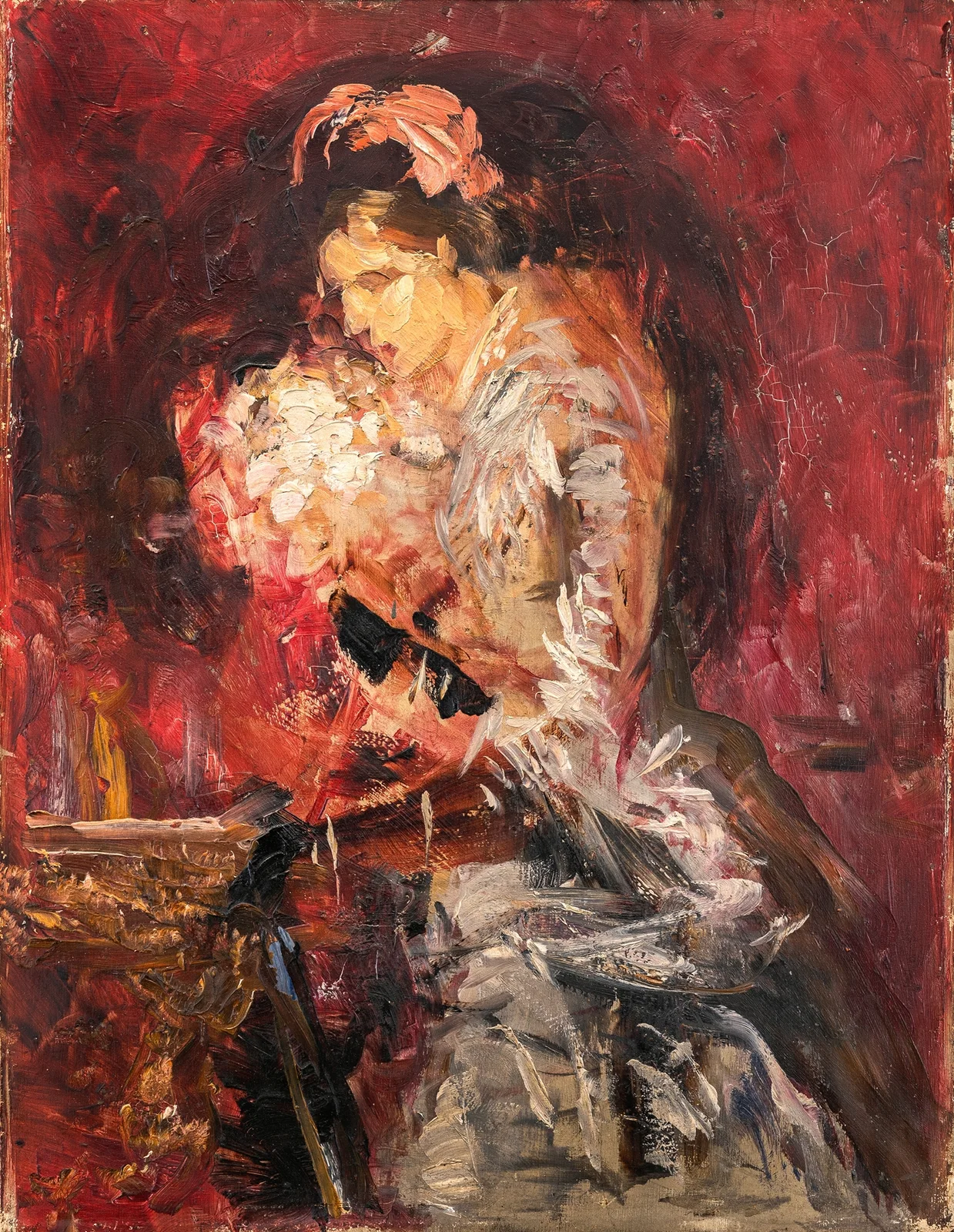 Lady with Bouquet, Sketch av Ernst Josephson