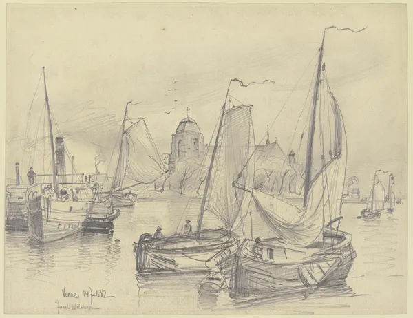 In the port of Veere av Friedrich Ernst Morgenstern