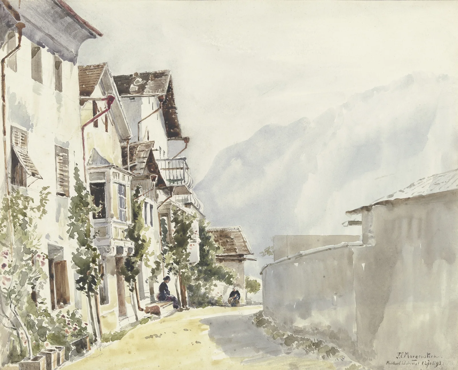 Street in Mühlbach av Friedrich Ernst Morgenstern