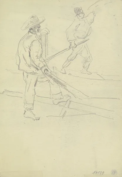 Study sheet; Two fishermen av Friedrich Ernst Morgenstern