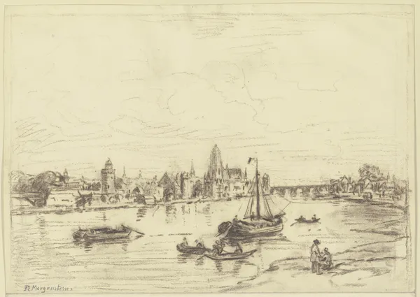 View of Frankfurt av Friedrich Ernst Morgenstern