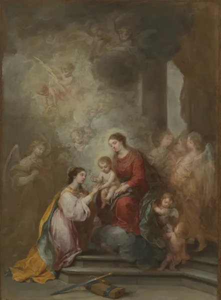 The Mystic Marriage of Saint Catherine av Bartolomé Estebán Murillo