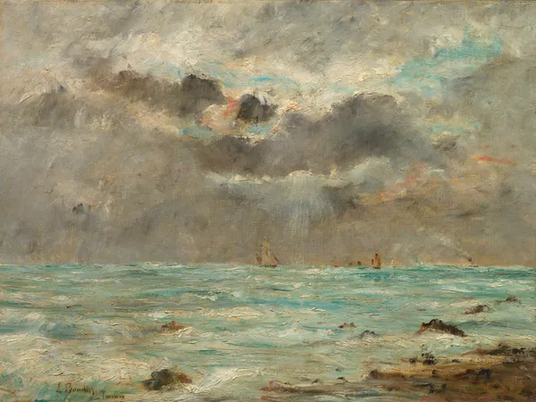The Coast at Trouville av Eugène Boudin