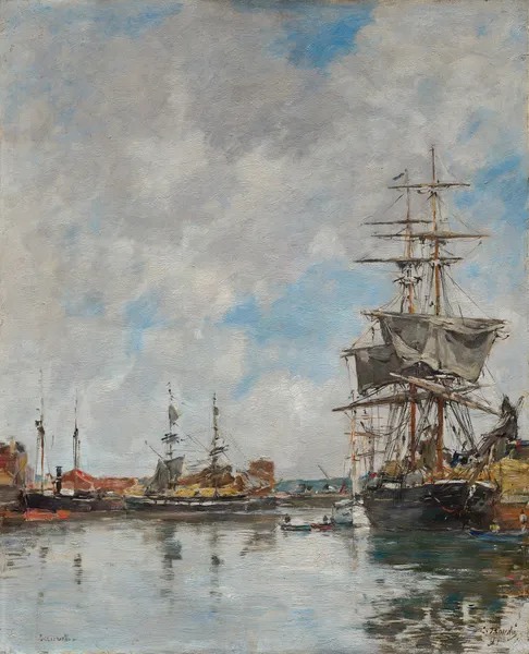 The Dock of Deauville av Eugène Boudin