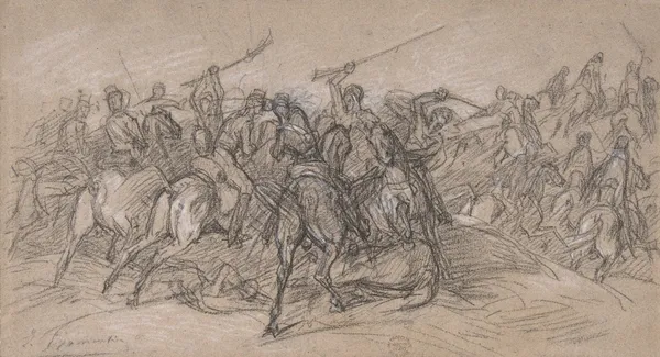 Arab Skirmish (19th century) av Eugène Fromentin