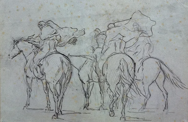 Arabian Horsemen (study) (19th century) av Eugène Fromentin