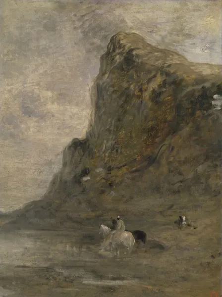 Horsemen at the Foot of the Chiffa Cliffs (19th century) av Eugène Fromentin