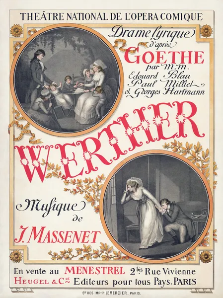 Poster for the première of Jules Massenet’s Werther av Eugène Grasset