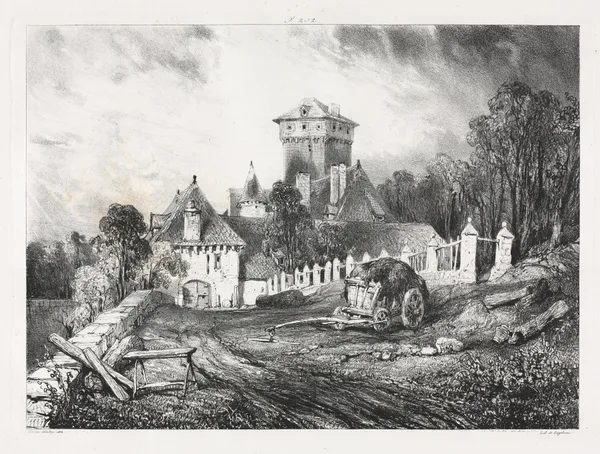 Château de Pesteil à Polminhac av Eugène Isabey