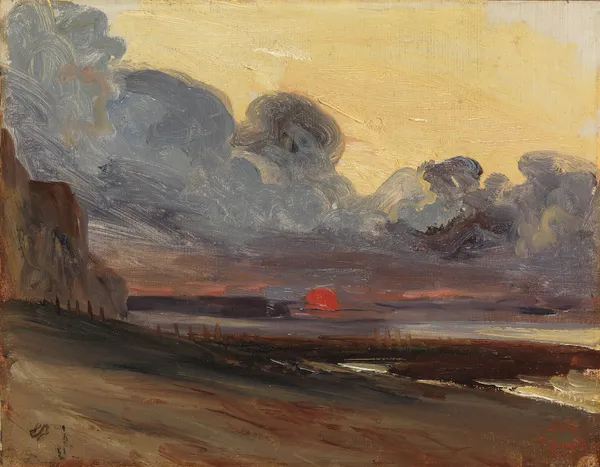 Sunset on the Normandy Coast av Eugène Isabey