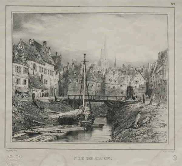 Vue de Caen av Eugène Isabey