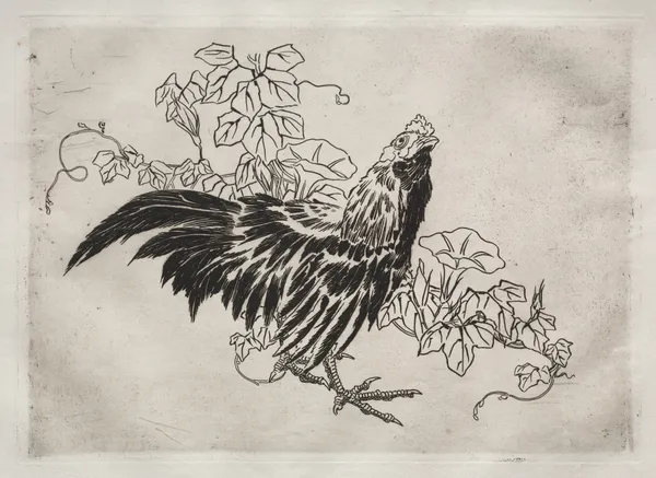 Dinner Service (Rousseau service); Rooster and morning glories (no. 25) av Félix Bracquemond