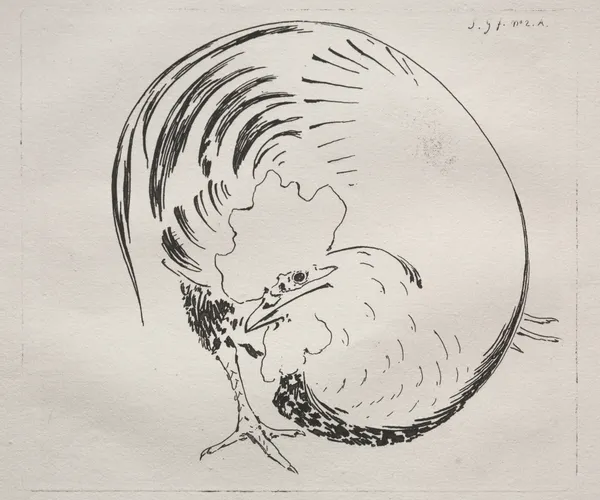 The High-Fired Service; Rooster (counterproof) av Félix Bracquemond