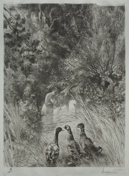 The Surprised Ducks av Félix Bracquemond