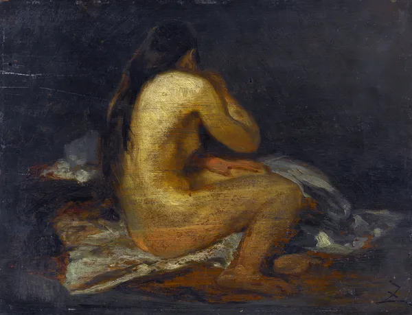 Femme nue assise av Félix Ziem