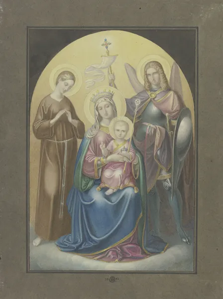 Madonna mit dem Heiligen Michael und der Heiligen Euphrosina av Ferdinand Fellner
