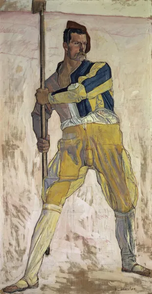 Warrior with halberd av Ferdinand Hodler