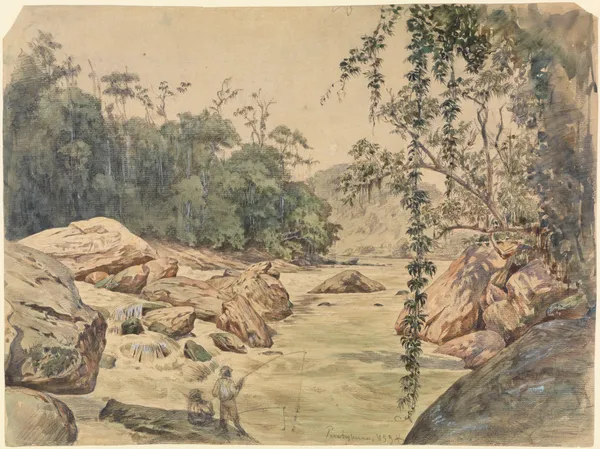 Zwei Angler am Parahybafluss av Ferdinand Keller