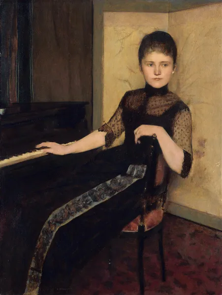 Portrait of Jonkvrouwe Maria Francisca Louisa Dommer van Poldersveldt av Fernand Khnopff