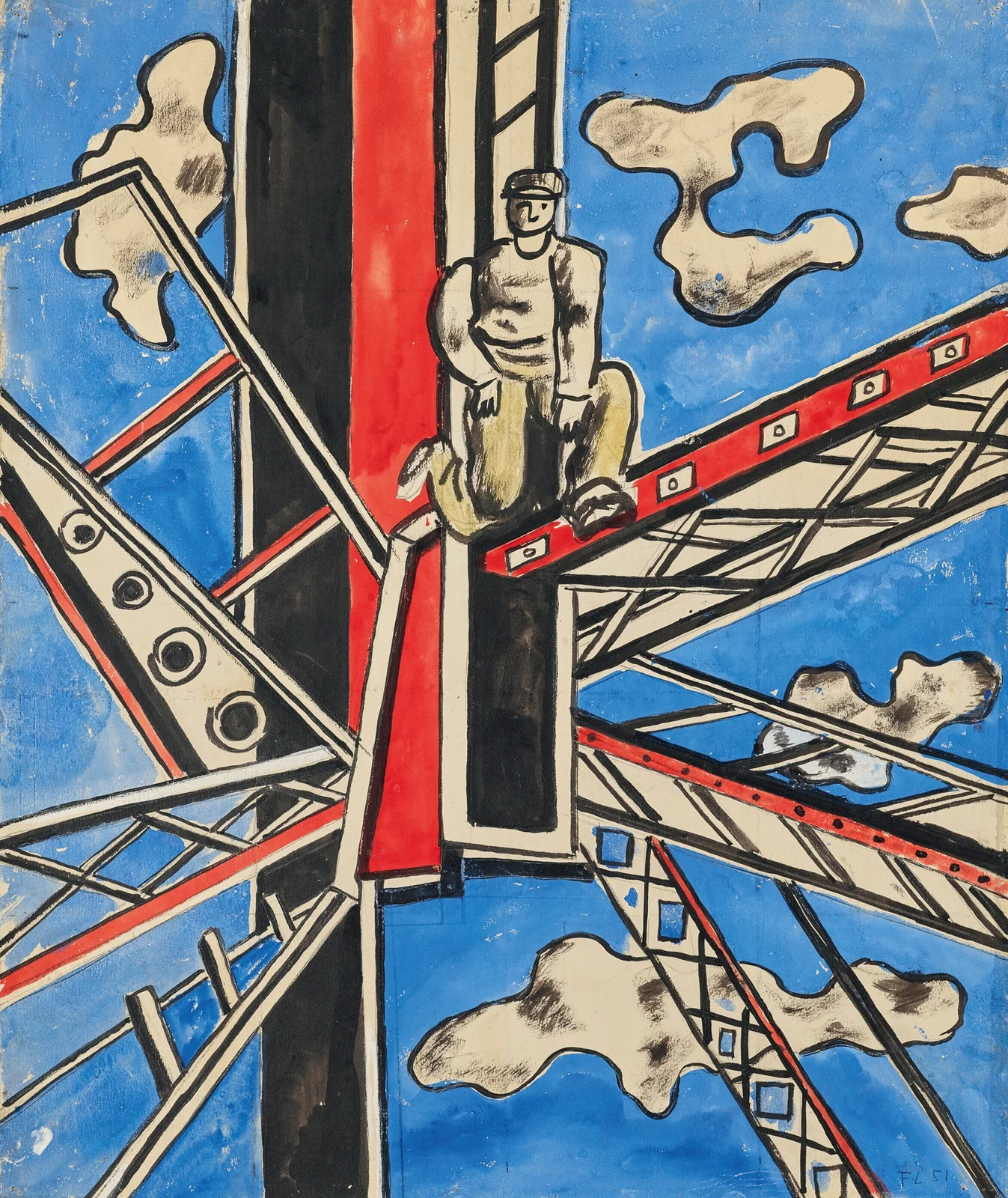 Étude pour ‘Les Constructeurs’ av Fernand Léger