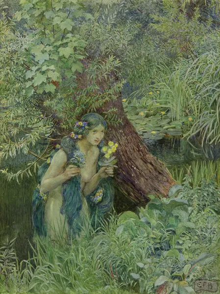 With Goodly Greenish Locks, All Loose ‘untied’ av Eleanor Fortescue-Brickdale