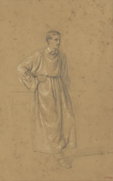 Academic study of a male figure av Mariano Fortuny Marsal