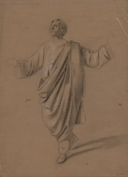 Academic study of a male figure av Mariano Fortuny Marsal