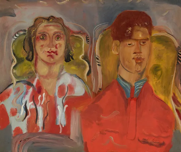 Double portrait No. 2 (Katharine and Anthony West) av Frances Hodgkins