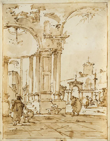 An Architectural Capriccio, with Classical Ruins av Francesco Guardi