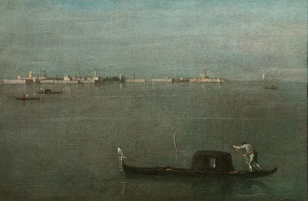 The Grey Lagoon (Gondolas on the Lagoon) av Francesco Guardi