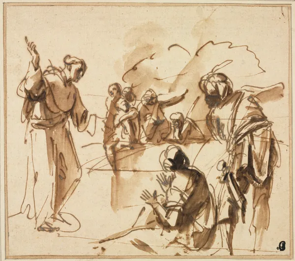 A Monk Preaching (mid 17th century) av Pier Francesco Mola
