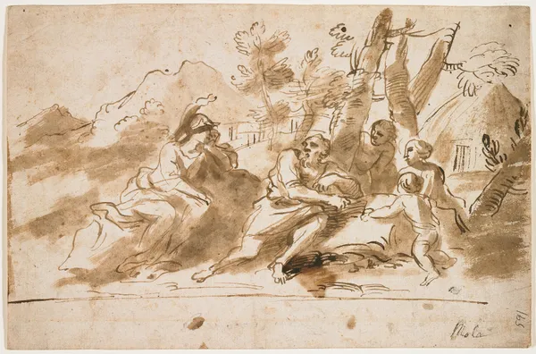 Erminia and the Shepherds (17th century) av Pier Francesco Mola