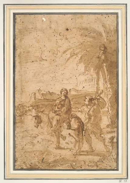 Flight into Egypt (mid-17th century) av Pier Francesco Mola