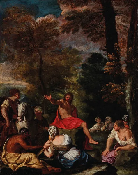 Saint John the Baptist preaching av Pier Francesco Mola