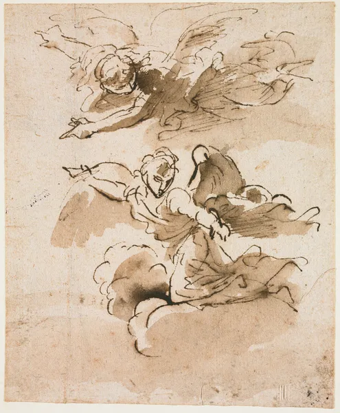 Two Angels in Flight av Pier Francesco Mola