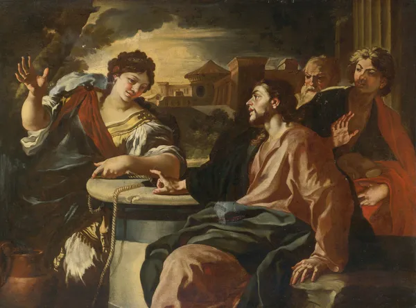 Christ And The Woman Of Samaria av Francesco Solimena