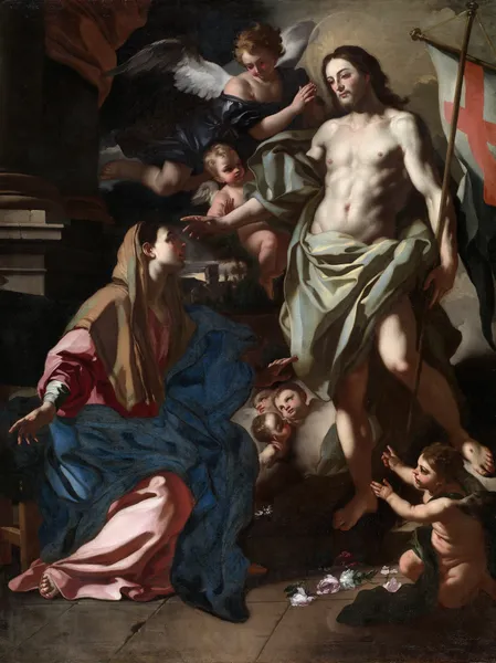 The Risen Christ Appearing to the Virgin av Francesco Solimena