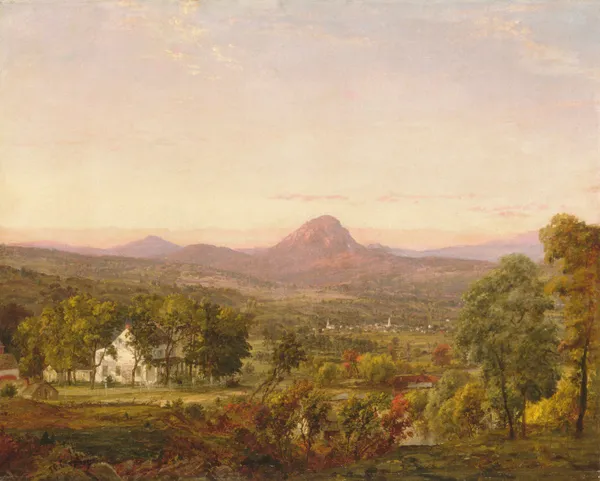 Autumn Landscape, Sugar Loaf Mountain, Orange County, New York av Jasper Francis Cropsey