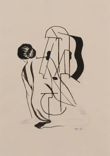 Sans titre ou Nu à la guitare av Francis Picabia