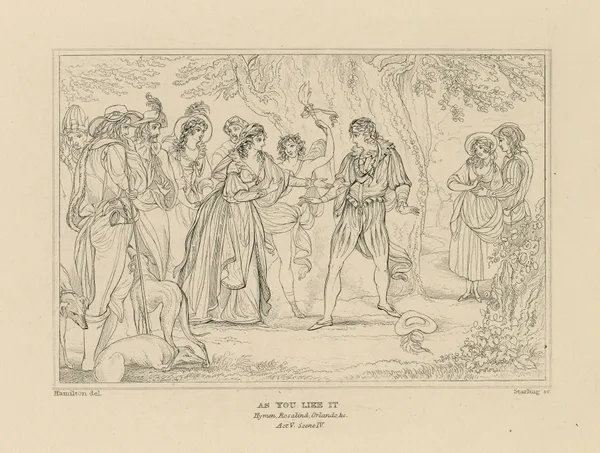 As you like it; Hymen, Rosalind, Orlando, &c., act V, scene IV (19th century) av William Francis Starling