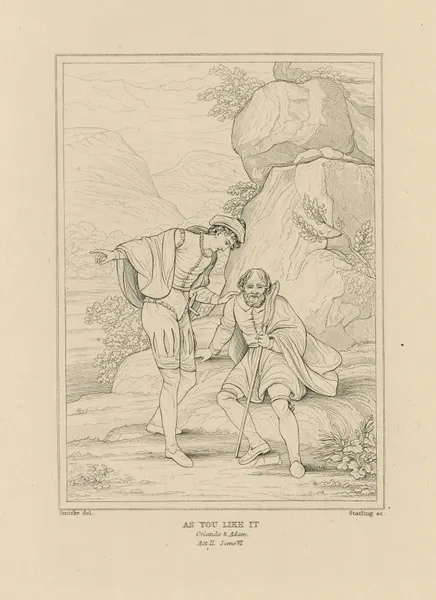 As you like it, Orlando & Adam, act II, scene vi (19th century) av William Francis Starling