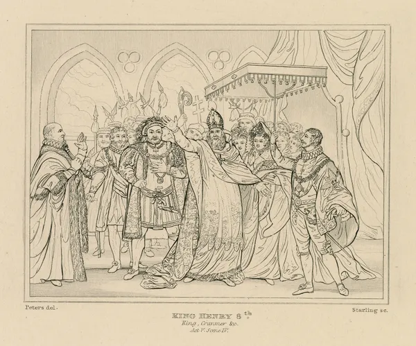 King Henry 8th, King, Cranmer &c., act V, sc. IV (19th century) av William Francis Starling