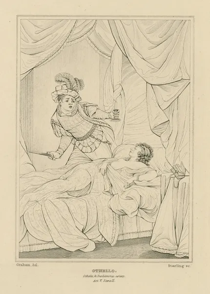 Othello, Othello & Desdemona, asleep, act V, scene II (19th century) av William Francis Starling