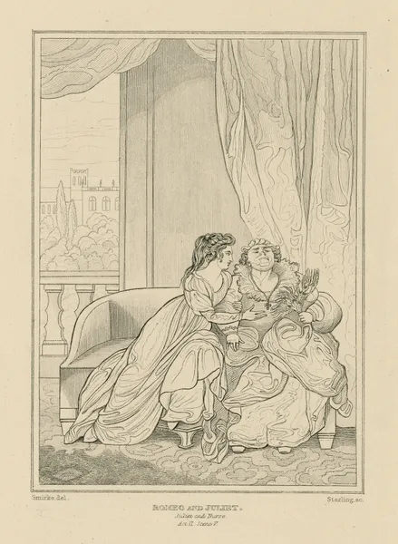 Romeo and Juliet, Juliet and nurse, act II, scene V (19th century) av William Francis Starling