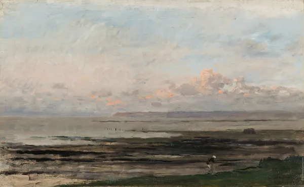Beach at Ebb Tide av Charles François Daubigny